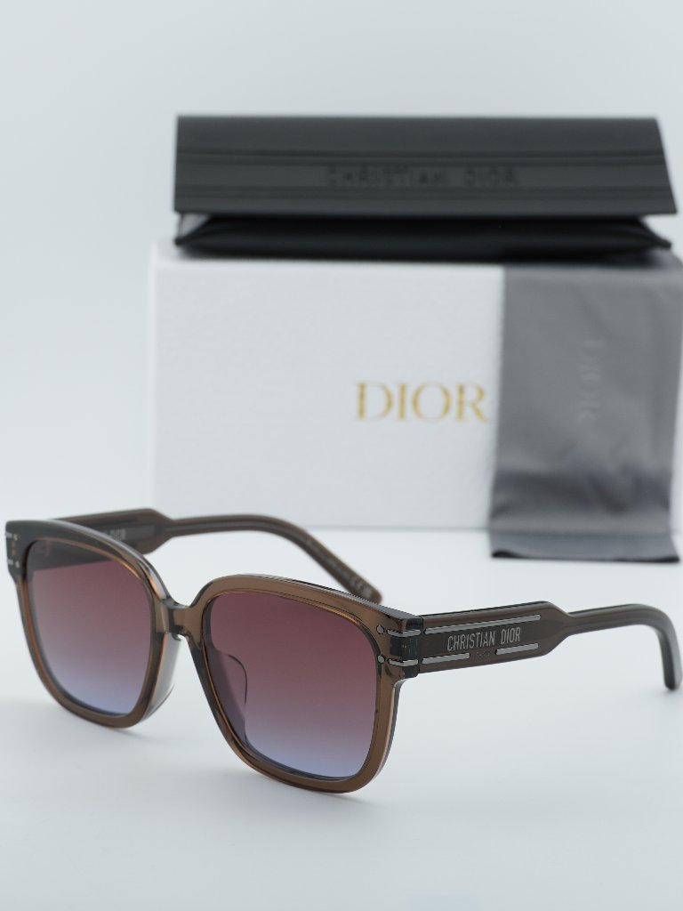 Dior Diorsignature S7f 64fb Square Sunglasses - Shiny Brown\Bordeaux Gradient